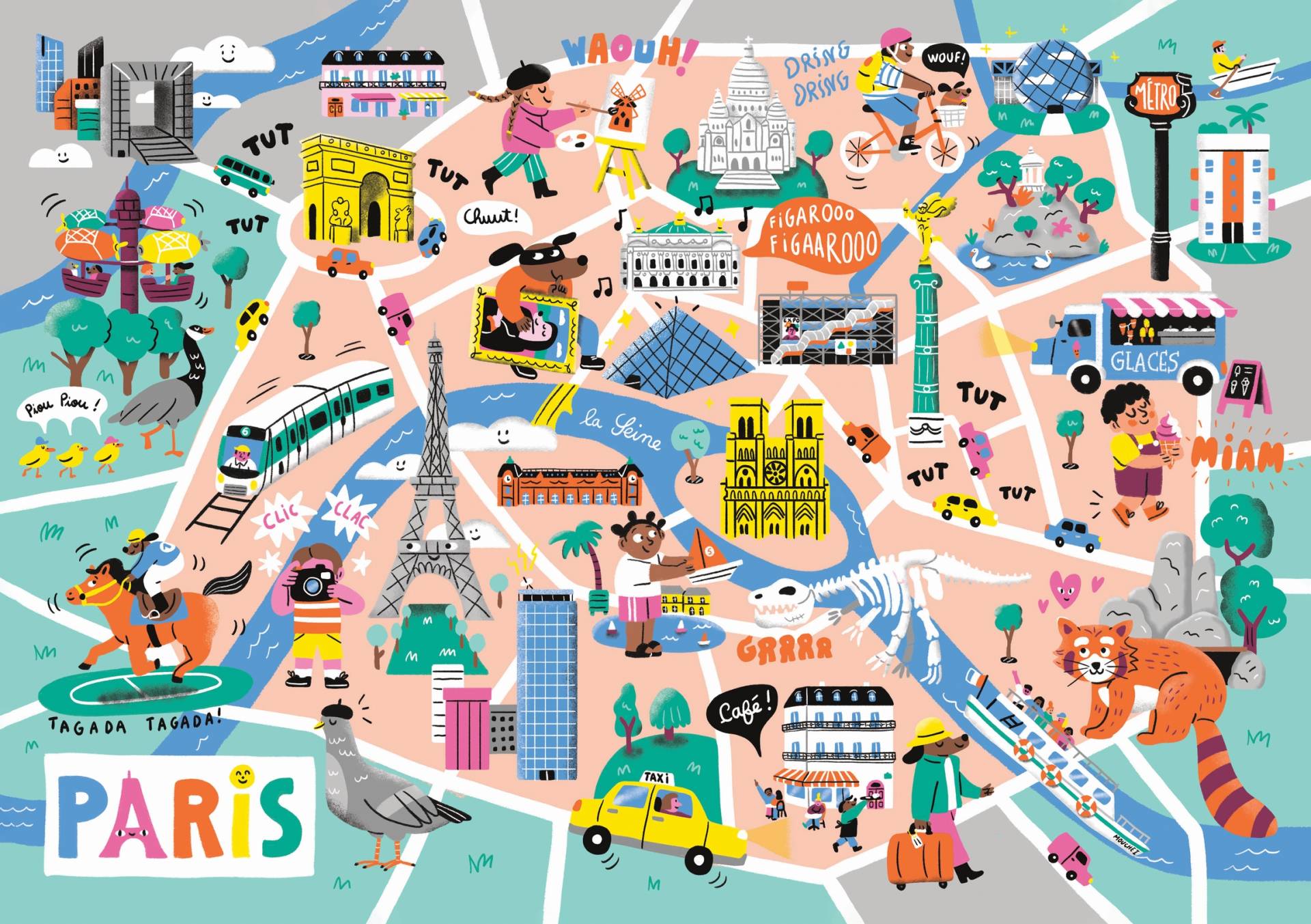 Puzzle Michèle Wilson Handgeschnittenes Holzpuzzle - Balade A Paris 50 Teile Puzzle Puzzle-Michele-Wilson-K1009-50 von Puzzle Michèle Wilson