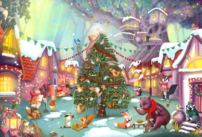 Puzzle Michèle Wilson Handgeschnittenes Holzpuzzle - Christmas Eve 100 Teile Puzzle Puzzle-Michele-Wilson-K1238-100 von Puzzle Michèle Wilson