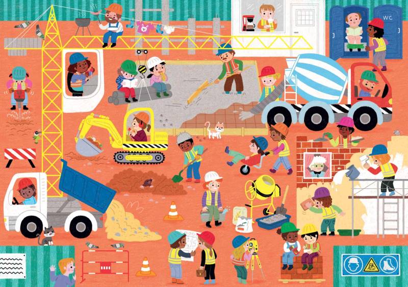 Puzzle Michèle Wilson Handgeschnittenes Holzpuzzle - Die Baustelle 24 Teile Puzzle Puzzle-Michele-Wilson-K861-24 von Puzzle Michèle Wilson