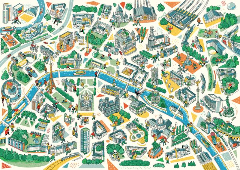 Puzzle Michèle Wilson Handgeschnittenes Holzpuzzle - Paris Labyrinths 100 Teile Puzzle Puzzle-Michele-Wilson-K685-100 von Puzzle Michèle Wilson