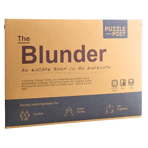 Puzzle Post Einzigartiger Escape Room in einem Umschlag | Großartig für Gruppen, Familien und Freunde | Perfekt für Spieleabende | Escape Room in einer Box | Puzzle-Mystery-Spiel „The Blunder“ von Puzzle Post