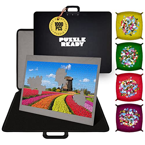 Puzzle Ready 1000-teiliges Puzzle-Brett – Tragbare Tischaufbewahrung mit 4 Sortierfächern – 24 x 30,7 Zoll Großer Porta-Puzzle-Caddy mit Rutschfester Oberfläche für Erwachsene und Kinder - Puzzletisch Puzzle Ready 1000-teiliges Puzzle-Brett – Tragbare Tischaufbewahrung mit 4 Sortierfächern – 24 x 30,7 Zoll Großer Porta-Puzzle-Caddy mit Rutschfester Oberfläche für Erwachsene und Kinder - Puzzletisch von Puzzle Ready