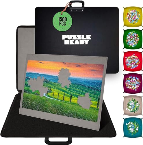 Puzzle Ready 1500-teiliges Puzzle-Caddy-Brett - Tragbare Tischaufbewahrung mit 6 Sortierfächern - 27 x 36 Zoll Großer Porta-Puzzle-Caddy Mit Rutschfester Oberfläche für Erwachsene und Kinder von Puzzle Ready