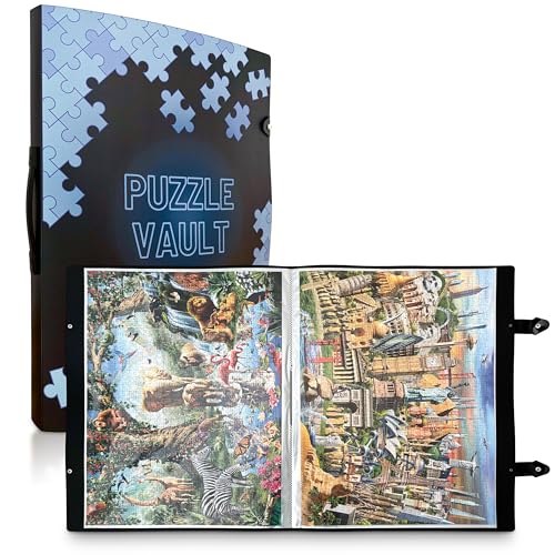 Puzzle Vault – Puzzle Aufbewahrung Organizer Mappe für 1000 Teile, tragbar mit 20 Taschen, staubdicht, schützend, Puzzle Zubehör für Erwachsene & Kinder von Puzzle Vault