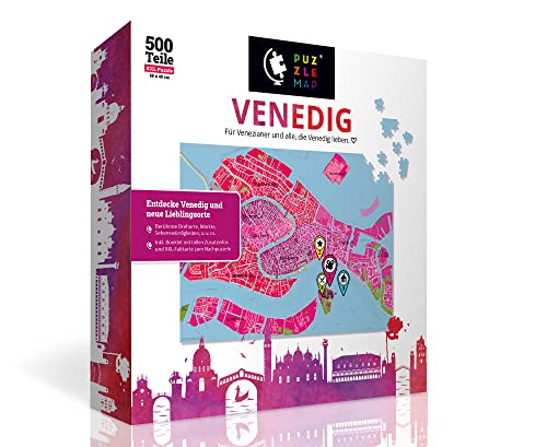 PuzzleMap Venedig Puzzle Stadtplan - XXL 500 Teile - Mit Booklet & Faltkarte - 68x48cm Motivgröße - Reiseführer Geschenk Souvenir PuzzleMap Venedig Puzzle Stadtplan - XXL 500 Teile - Mit Booklet & Faltkarte - 68x48cm Motivgröße - Reiseführer Geschenk Souvenir von PuzzleMap