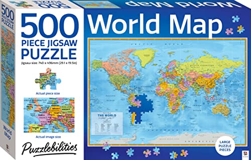 Puzzlebilities 500 Piece World Map Jigsaw Puzzle (29.1 x 19.5 in) von hinkler