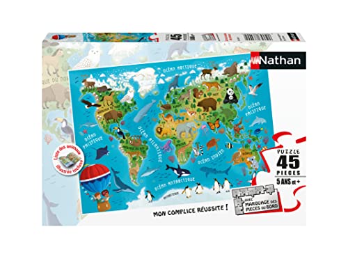 Puzzles Nathan 4005556861743 45 Teile-Tierwelt Karte Puzzle Kinder von NATHAN