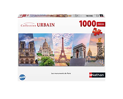Puzzles Nathan 4005556872558 1000 Teile – Die Sehenswürdigkeiten von Paris Puzzle für Erwachsene von NATHAN