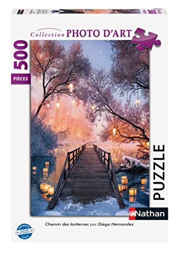 Nathan - Puzzle 500 Teile – Weg der Laternen – Diego Hernandez – Erwachsene und Kinder ab 12 Jahren – Hochwertiges Puzzle – Fotokollektion Art – 87282 von NATHAN