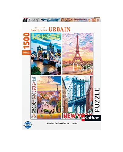 Puzzles Nathan 4005556872954 1500 Teile-Die schönsten Städte der Welt Puzzle für Erwachsene von NATHAN