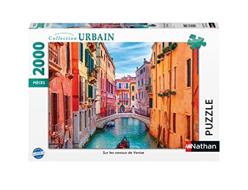 Nathan 87311 Puzzle 2000 Teile auf den Kanälen von Venedig - Erwachsene und Kinder ab 14 Jahren - hochwertiges Puzzle - perfekte Einrichtung - Urban Collection von NATHAN