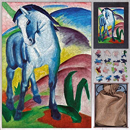 Blaues Pferd I Holzpuzzle von Franz Marc. Holzpuzzle für Erwachsene - 250 Teile von PuzzlesPrint