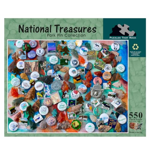 National Treasures – Park Pin Collection – 550 Teile Erwachsenenpuzzle von Puzzles That Rock von Puzzlesthatrock