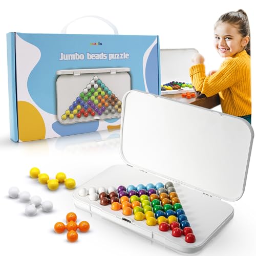 Puzzlia Jumbo Perlen Puzzle XXL - Lernspiel & Denkspiel für Kinder ab 4 Jahren & Senioren - Fördert Konzentration, Logik & Feinmotorik - Ideal als Demenz Beschäftigung für Alzheimer Patienten von Puzzlia
