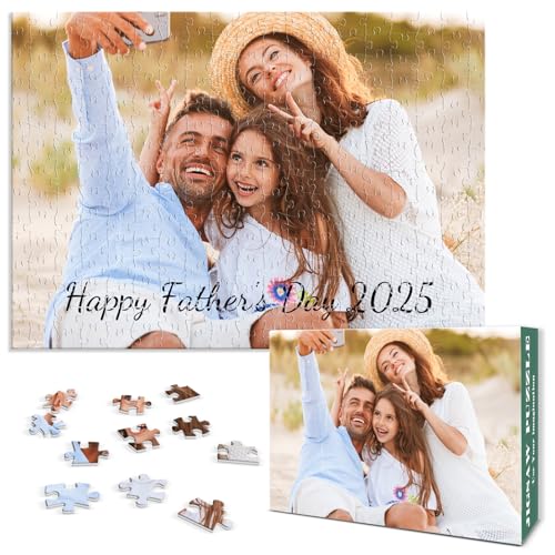 Puzzlo Personalisierte Puzzle-Geschenke zum Vatertag, individuelles Fotopuzzle für Vater von Tochter, Sohn, Kinder, Vater-Geschenkideen für Ehemann von Ehefrau, individuelle Geschenke für Vatertag von Puzzlo