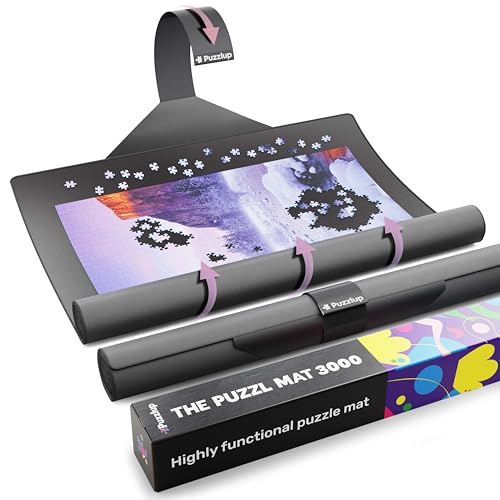Puzzlup Puzzlematte bis 3000 Teile - 95 x 150 cm - Premium Puzzle Rolle für 500, 1000, 1500, 2000 und 3000 Teile - In Sekunden zusammenrollen - Puzzle Matte Rolle mit Geschenkverpackung von Puzzlup
