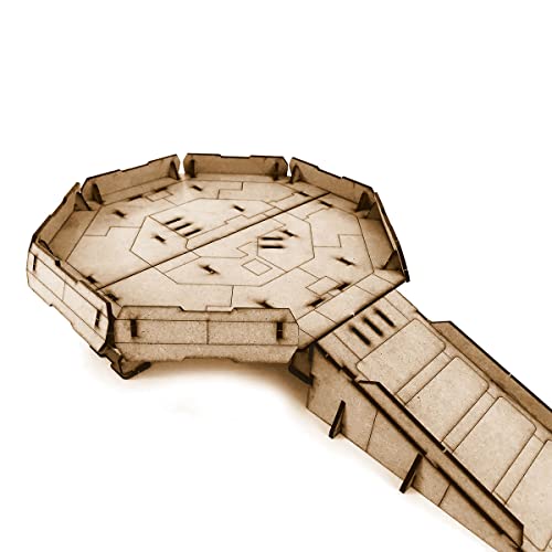 Pwork Wargames Landing Platform - Kulissenset für Miniaturen im Maßstab 28 mm / 35 mm - Tabletop-Miniaturen Wargame 3D-Landschaftsgelände - MDF 3 mm von PWORK WARGAMES