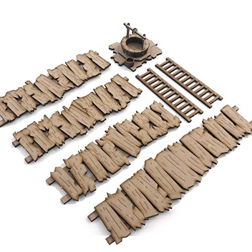 Pwork Wargames Medieval Lost Burg 05 - mittelalterliche Stadtlandschaft für Miniaturen im Maßstab 28 mm / 35 mm - Tischminiaturen Wargame 3D-Landschaftsgelände - MDF 3 mm von PWORK WARGAMES