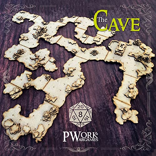 Pwork Wargames The Cave (La Caverna) - 3D Tactical maps Rpg Fantasy Dungeon Tiles - modulare 3D-taktische Karten aus MDF 3mm von Pwork Wargames