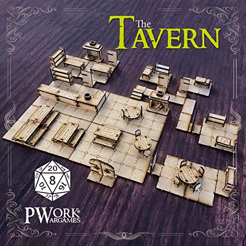 Pwork Wargames The Tavern (La Taverne) - 3D Tactical maps Rpg Fantasy Dungeon Tiles - modulare 3D-taktische Karten aus MDF 3mm von Pwork Wargames
