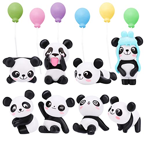 14Stück Mini Panda Figuren Set Geburtstags Party liefert Cupcake Figuren Cake Topper Kuchendekoration Tortendeko für Kinder Geburtstag Party Babyparty Familienessen Dekoration Ornamente von Pwsap