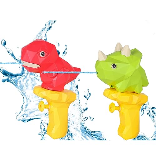 2Pack Wasserpistole Spielzeug für Kinder, Dinosaurier Design Wasserpistolen, Mini Soak Wasserblaster Erwachsene Water Gun Spritzpistolen für Strand Pool Party Freien Aktivitäten von Pwsap