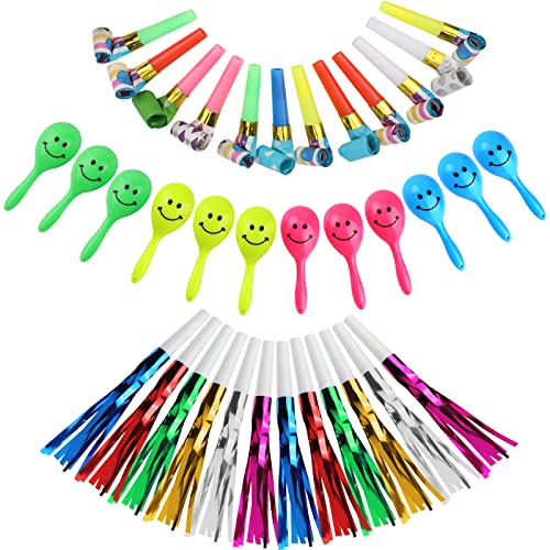 36 STÜCKE, 3 Arten Party Krachmacher Set, lustige Papier Blowouts, Metall Blowouts mit Glitzerfransen, Mini Neon-Musik Handshaker, Kindergeburtstags Party Zubehör 36 STÜCKE, 3 Arten Party Krachmacher Set, lustige Papier Blowouts, Metall Blowouts mit Glitzerfransen, Mini Neon-Musik Handshaker, Kindergeburtstags Party Zubehör von Pwsap
