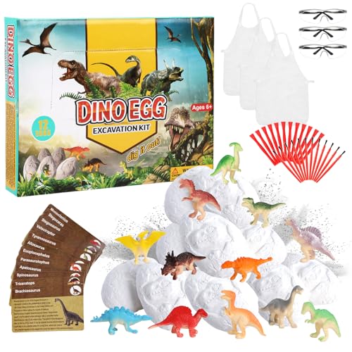 Ausgrabungsset für Kinder,Dinosaurier Eier Dig Kit Ausgrabungs Set 12 Dino Ei Fossilien Spielzeug Ausgraben von STEM Archäologie Spielzeug für 6-9 Jahre Jungen Mädchen Geburtstag Ostern Ausgrabungsset für Kinder,Dinosaurier Eier Dig Kit Ausgrabungs Set 12 Dino Ei Fossilien Spielzeug Ausgraben von STEM Archäologie Spielzeug für 6-9 Jahre Jungen Mädchen Geburtstag Ostern von Pwsap