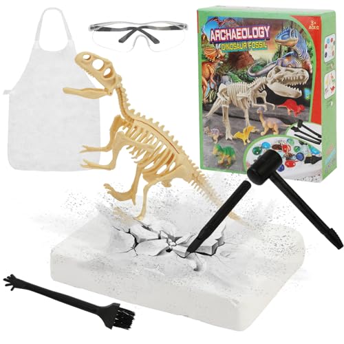 Ausgrabungsset für Kinder,Dinosaurier Dig Kit 3D-Skelett Ausgrabungs Set T-Rex Dino Spielzeug Ausgraben von Dinosaurier-Fossilien STEM Spielzeug für 6 7 8 9 Jahre Jungen Mädchen Geburtstag Geschenke von Pwsap