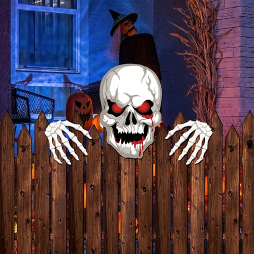 Zaun Dekoration Halloween Garten Hof Kunst Zeichen Pfähle, Hof Dekorationen Skelett Spähen Zeichen Rasen im Freien Party Dekor Zaundekoration für Die Gartendekoration Innenhofdekoration Halloween Deko Zaun Dekoration Halloween Garten Hof Kunst Zeichen Pfähle, Hof Dekorationen Skelett Spähen Zeichen Rasen im Freien Party Dekor Zaundekoration für Die Gartendekoration Innenhofdekoration Halloween Deko von Pwsap