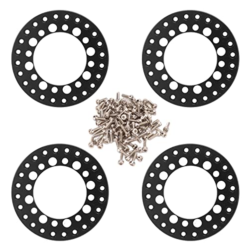 Pwshymi 4-teiliger Rad-Außen-Beadlock-Ring, 1,9-Zoll-Rad-Außen-Beadlock-Ring aus Aluminiumlegierung, Wiederverwendbares RC-Zubehör für 1/10 RC-Auto (Schwarz) von Pwshymi