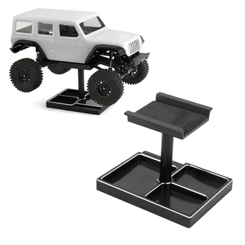 Pwshymi RC-Auto Reparaturständer, RC Workstation Kit RC Reparaturständer mit Magnetschraubenschalen Multi-Funktions-Basis für 1/18 1/24 RC Cars SCX24 FCX24 (Schwarz) von Pwshymi