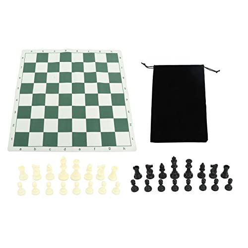 Pwshymi Schachspiel mit PS-Kunststoffteilen, PU-Lederbrett, Aufbewahrungstasche für und Erwachsene, Internationales Brettspiel von Pwshymi