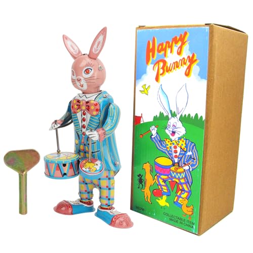 Pwshymi Vintage Rabbit Wind Up Toys, Retro Drumming Bunny Tinplate Collection Decoration Pwshymi Vintage Rabbit Wind Up Toys, Retro Drumming Bunny Tinplate Collection Decoration von Pwshymi