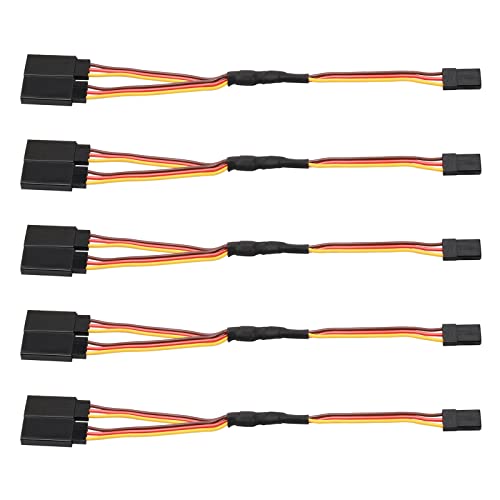 Pxyelec 15cm Servo RC 1 to 2 Y Cables Male to Female Extension Lead Wire Cable for KK MWC Eagle Control Board Pack of 5 von Pxyelec