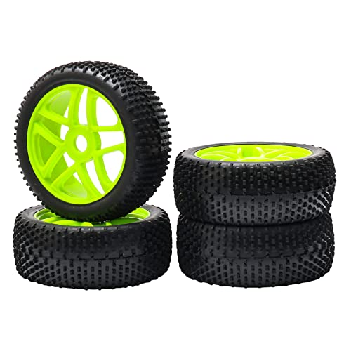Pxyelec 1:8 RC-Autoreifen, Gummireifen für Geländewagen, Grün, 4 Stück von Pxyelec
