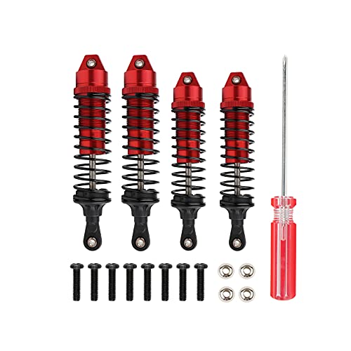 Pxyelec RC Auto-Stoßdämpfer, 4 Stück, rot, Aluminium, RC-Auto-Stoßdämpfer für Traxxas Slash 4x4 2WD Rustler Upgrades Zubehörteile, Ersatz von 5862 von Pxyelec