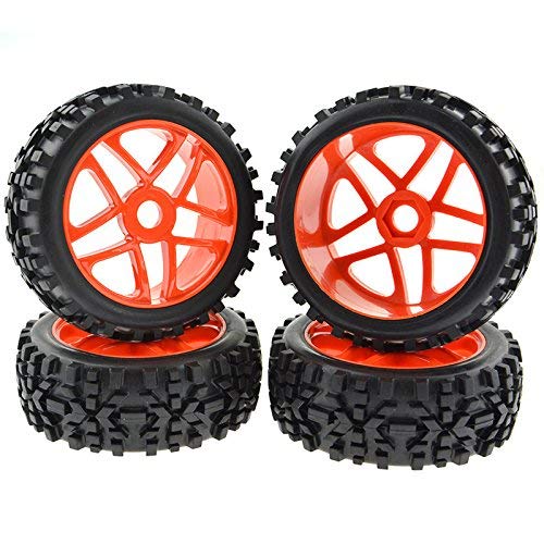 Pxyelec Red RC Pentagram Wheel Rims Tyre Tires Hex 17mm for 1:8 Off-Road Vehicle Pack of 4 Pxyelec Red RC Pentagram Wheel Rims Tyre Tires Hex 17mm for 1:8 Off-Road Vehicle Pack of 4 von Pxyelec