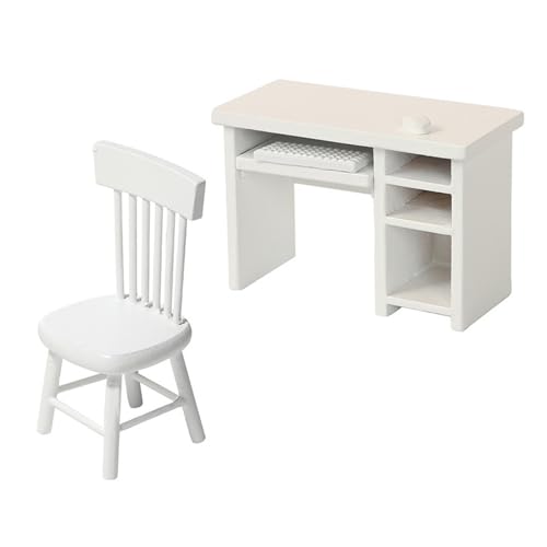 Professionelle 1/12 Winzige Büromöbel Set Mit Schreibtischstuhl Für Detaillierte Puppenhäuser Innenausstattung Miniatur Büro Und Stuhl Für Puppenhäuser von Pyasuye