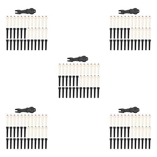 Pyatofly 180 Stück Akustische Gitarren Brückenstifte in Schwarz und Weiß mit 5 Stück Entfernung für Pin-Abzieher Eine Brücke in der Gitarre von Pyatofly