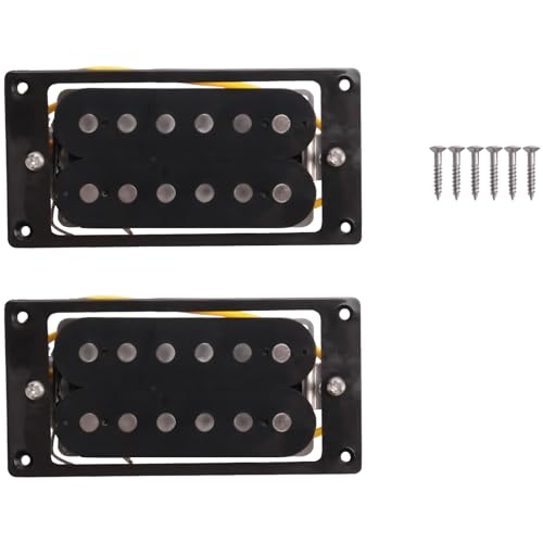 Pyatofly 2 Stück (1 Set) schwarze Humbucker Doppelspule E-Gitarren-Tonabnehmer + Rahmenschraube von Pyatofly