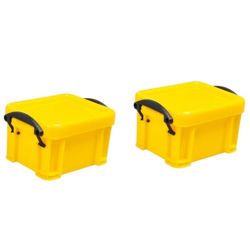 Pyatofly 2 Stuecke RC Auto Kunststoff Skala Aufbewahrung Box Werkzeug für -4 TRX4 Axial SCX10 90046 CC01 D90 D110 Gelb von Pyatofly