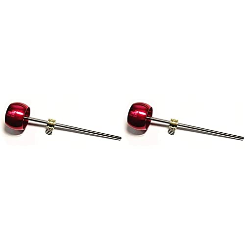 Pyatofly 2 x Schläger für Bassdrum-Pedal aus Aluminiumlegierung für Bassdrum-Pedal, Zubehörteil Rot von Pyatofly