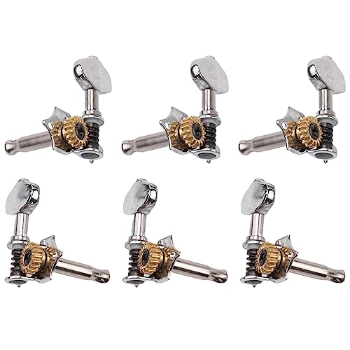 Pyatofly 3L3R 6Pcs 1:18 Gitarre String Tuning Pegs Tuner Machine Heads Knöpfe Tuning Keys für Akustische oder E-Gitarre von Pyatofly