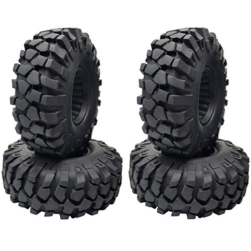 Pyatofly 4 Stück 1,9 Zoll Reifen aus Gummi 1,9 gummierte Räder 108 x 40 mm für 1/10 RC Raupe für TRX4 Achse SCX10 III AXI03007 90046 von Pyatofly