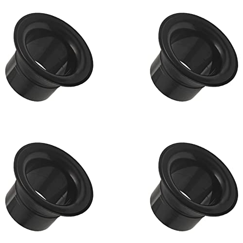 Pyatofly 4 x Bassdrumverstärker Verstärkung für Bassdrum aus ABS-Gummi mit Schutz für das schwarze Türloch, Kopf mit Loch für Mikrofon, Schwarz von Pyatofly