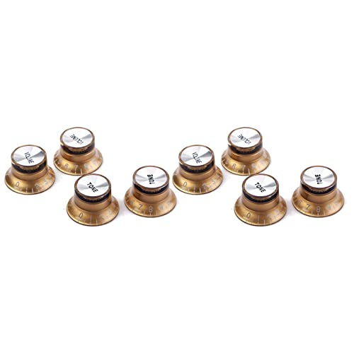 Pyatofly 8 PCS Drehzahlregelung Knöpfe 4 Töne 4 Lautstärke für LP SG Gitarre Goldene Knöpfe Zubehör von Pyatofly