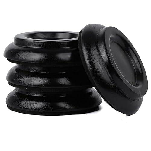 Pyatofly Piano Caster Cups Bodenwheels Upright Boden Bein Fußpolster Protektoren Set von 4 in Holz, Schwarz von Pyatofly