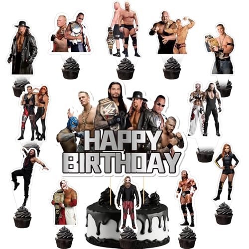 25 Stück World Wrestling Kuchendekorationen für Jungen, Cupcake-Topper, Kuchendekorationen, Geburtstagsparty-Zubehör für Kinder und Jungen 25 Stück World Wrestling Kuchendekorationen für Jungen, Cupcake-Topper, Kuchendekorationen, Geburtstagsparty-Zubehör für Kinder und Jungen von Pyeunglloon