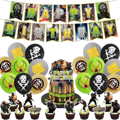 Callof Duty Geburtstagsparty-Dekorationen, Banner, Luftballons, Kuchenaufsätze, Cupcake-Topper, Kuchendekorationen Callof Duty Geburtstagsparty-Dekorationen, Banner, Luftballons, Kuchenaufsätze, Cupcake-Topper, Kuchendekorationen von Pyeunglloon